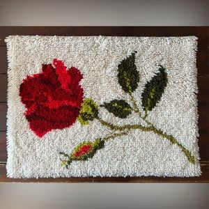 Vintage Latch Hook Wall Rug